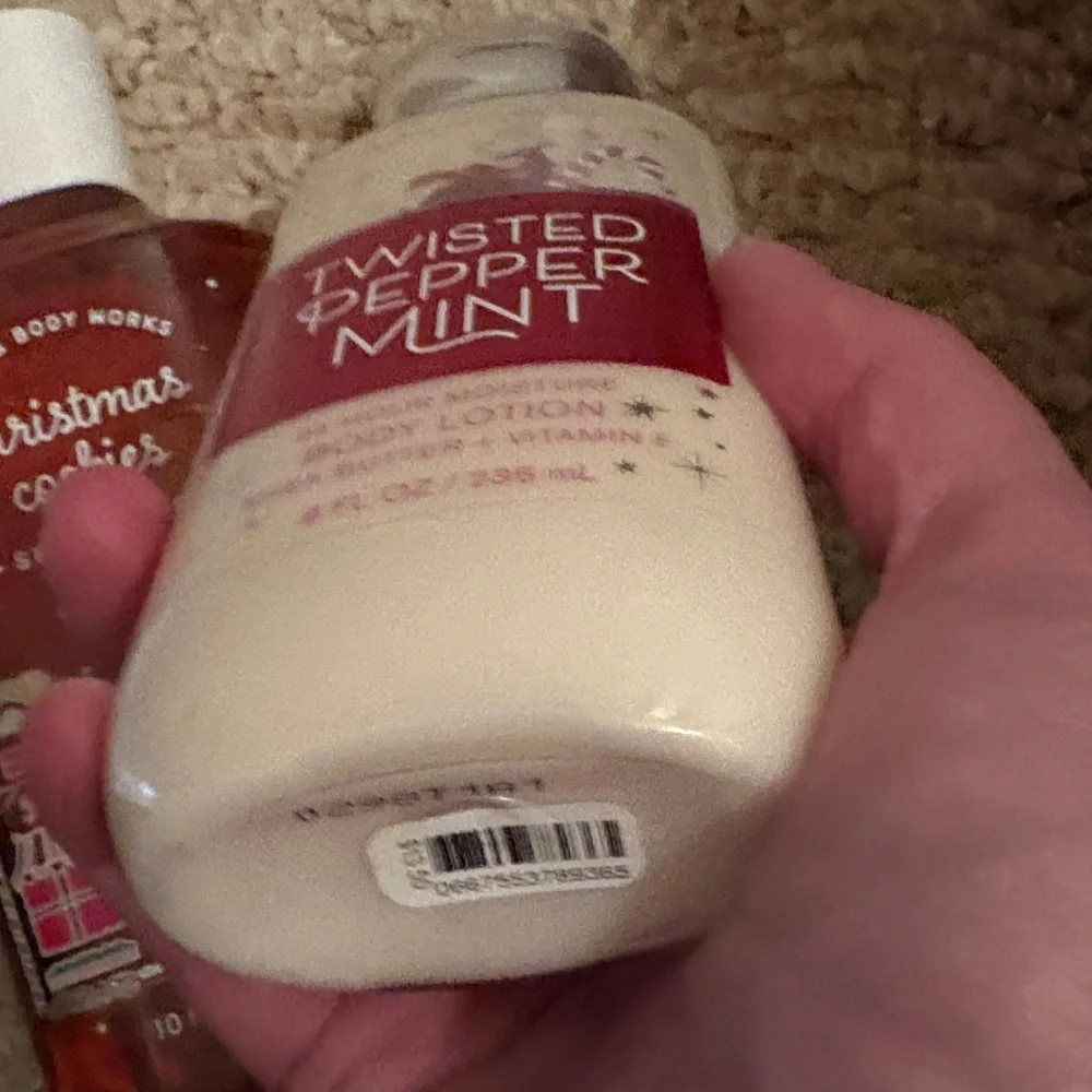 Bath and body works set in Christmas cookies and twisted peppermint